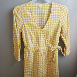 Old navy yellow gingham dress
